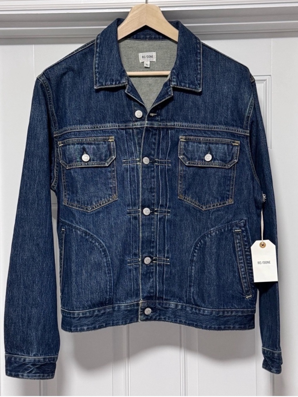 NWT RE/DONE 1 Year Wear Vintage Blue Classic Denim Jacket Mens XL $450 - Picture 12 of 16